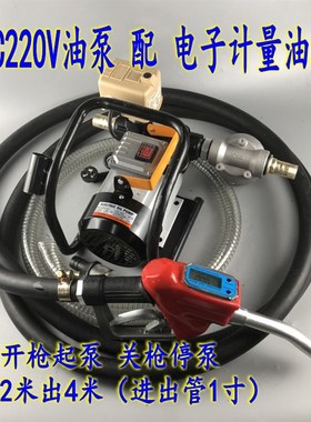 全自动12V24V220V大流量550W油泵配自封枪管组合加油机柴油抽油机