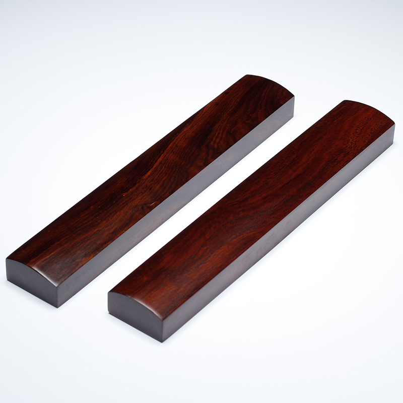 【一对】复古黑檀木光面镇尺镇纸压条黄铜镇纸初学者学生毛笔字书