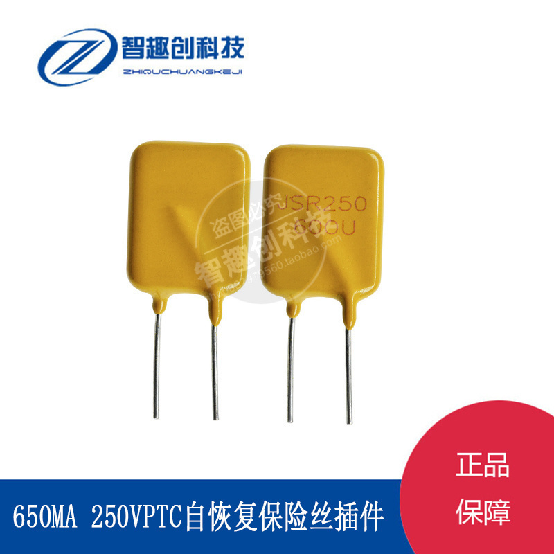 自恢复保险丝250-600U 0.65A 250V650MA PTC自恢复保险丝插件10个