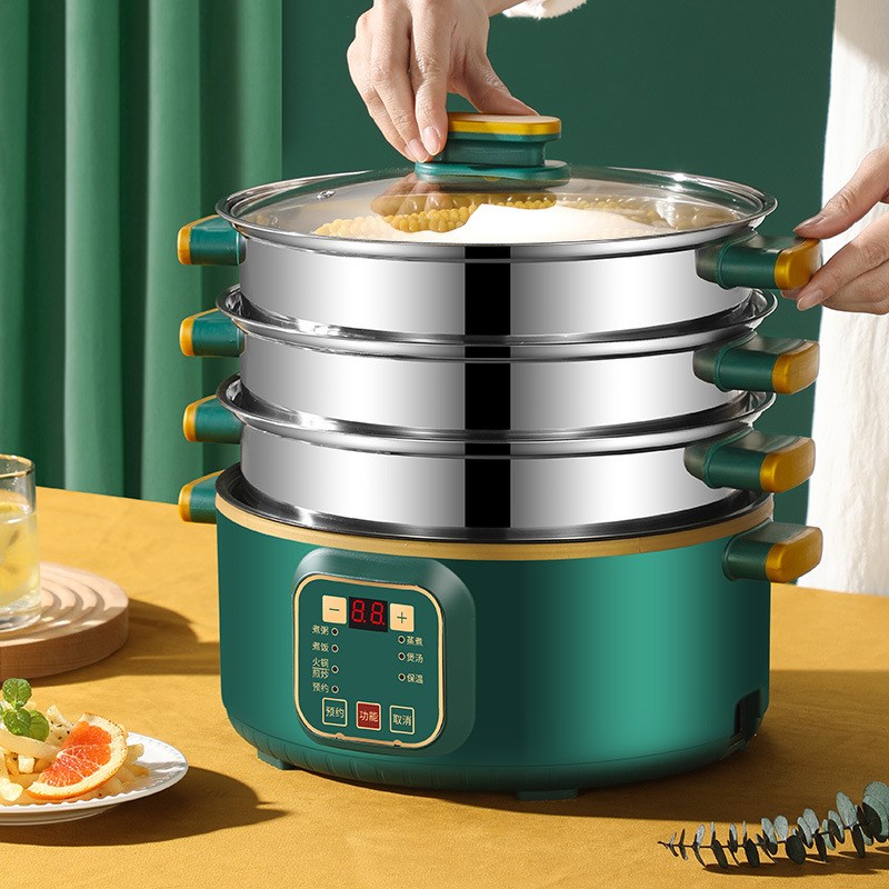 电蒸锅家用多层宿舍多功能三层早餐机大容量全自动蒸煮锅礼品