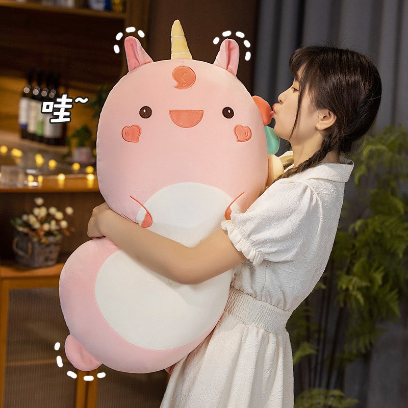 卡通抱枕公仔可爱恐龙毛绒玩偶送女生礼物抱着睡觉娃娃长条靠垫