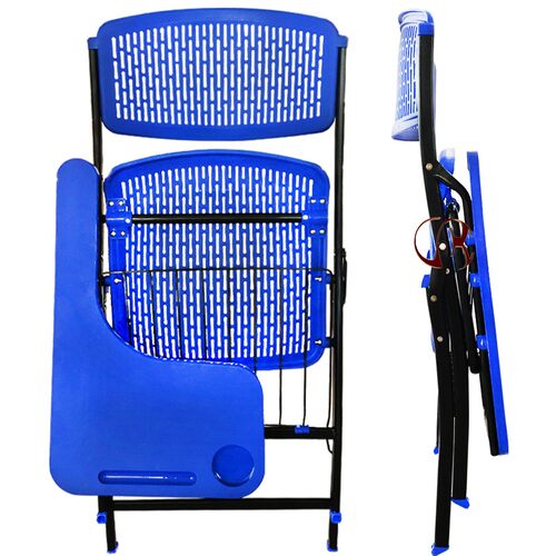 折叠培训椅子带写字板会议椅职员学生电脑桌椅一体网状透气办公椅