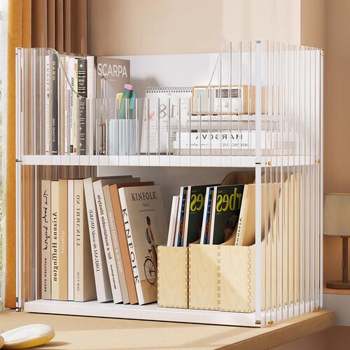 桌面书架儿童书桌置物架桌上收纳柜工位整理神器台面储物简易书柜
