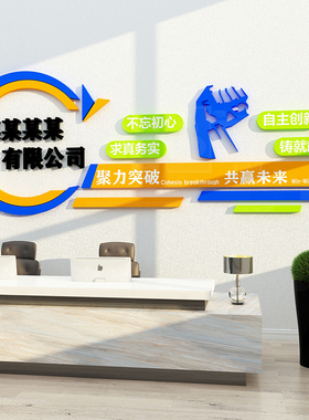 公司文化墙励志标语标志设计企业前台名字定制销售部门墙面装饰画