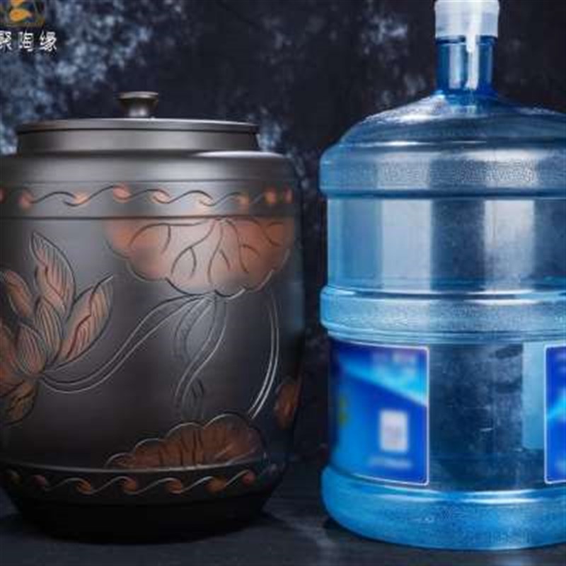陶瓷水缸家用储水用纯净水桶茶台功夫茶泡茶桶大容量抽水带盖