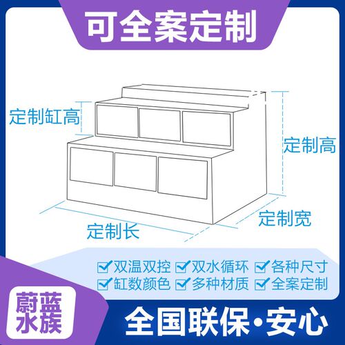 海鲜池商用制冷机一体超市鱼缸定制饭店鱼池移动海鲜缸贝类池