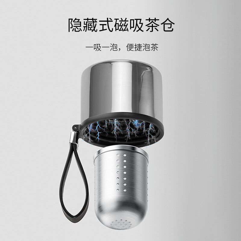 彼物磁隐泡茶杯茶水分离杯便携双层玻璃茶杯男款茶杯玻璃杯子泡茶