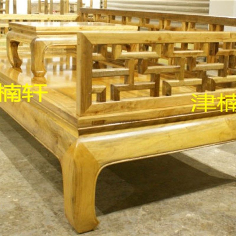 金丝楠家具金丝楠木曲尺罗汉床四川桢楠木罗汉床明清古典家具实木