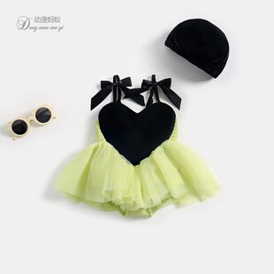 【送泳帽】女宝泳衣2岁夏季连体纱裙洋气可爱公主新款宝宝泳衣1岁