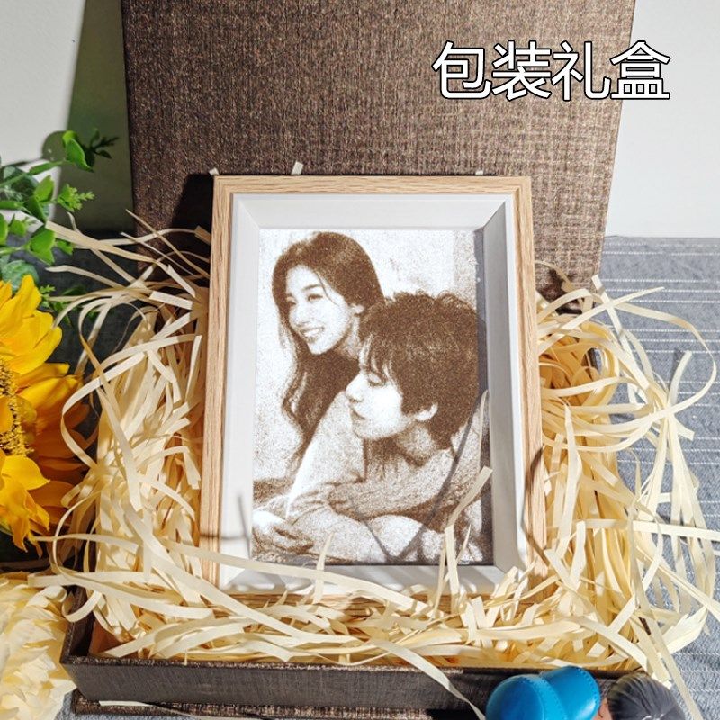 真人照片手绘沙画肖像定制摆台固彩礼物结婚生日纪念日送女友闺蜜