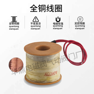 电磁阀线圈 全铜线圈AC380 220V AC24V AC36V AC110V DC24V DC12V