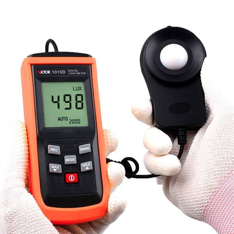 照度计胜利VC1010D照度计灯光测光亮度自动量程高精度流明分体式