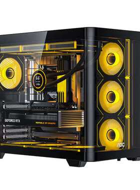 AOC震天弓CG455台式电脑海景房机箱一体式曲面玻璃侧透360水冷ATX