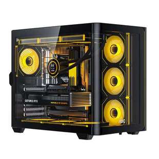 AOC震天弓CG455台式电脑海景房机箱一体式曲面玻璃侧透360水冷ATX