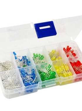 500PCS 3mm 5mm LED发光二极管盒装 晶体管 500只 每种颜色100只