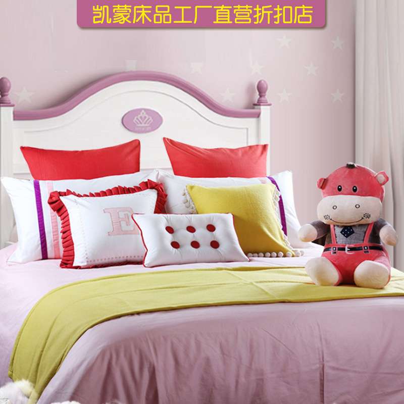 现代美式儿童女孩房床品别墅家居展厅软装样板房公主房床上用品