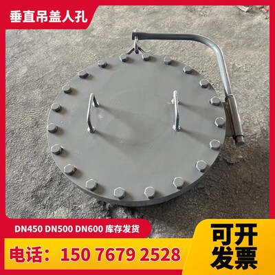 DN600碳钢回转拱盖常压人x孔门快开水平垂直吊盖检修人孔转臂轴耳