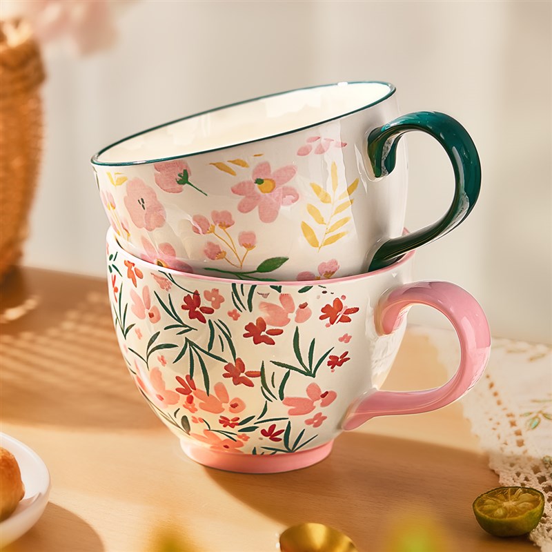 陶瓷早餐杯c牛奶麦片杯大容量燕麦碗马克杯微波炉可加热杯子咖啡