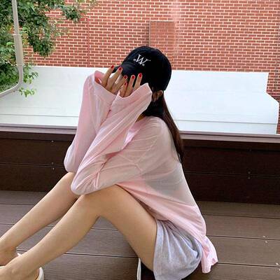 晒NUL韩国东大款懒惰风宽纯色百搭松开叉门中长款打底衫防恤女