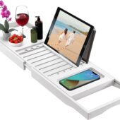 甄选浴缸置物架置物板浴缸伸缩架防滑竹欧式 家用泡澡支架浴缸架泡