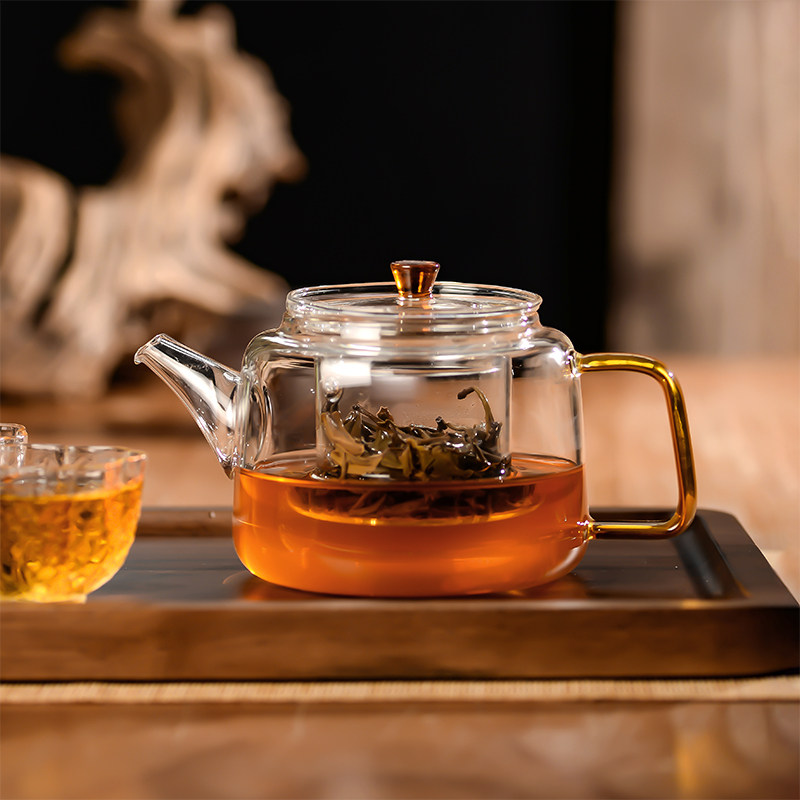 耐热玻璃茶壶执竞壶煮茶s壶高硼硅玻璃泡茶壶花茶壶玻璃茶具套装