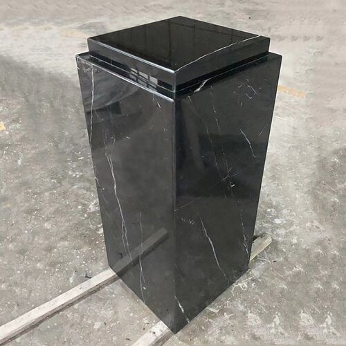 天然黑白根大理石摆件底座别w墅装饰摆件底座落地玄关双层大理石
