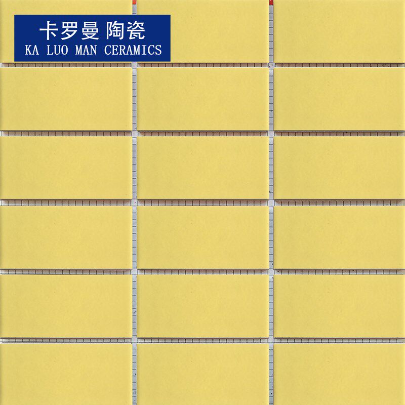 4595mm黄色平滑面哑光釉面砖简约外墙瓷砖M 阳台维修9.5公分多