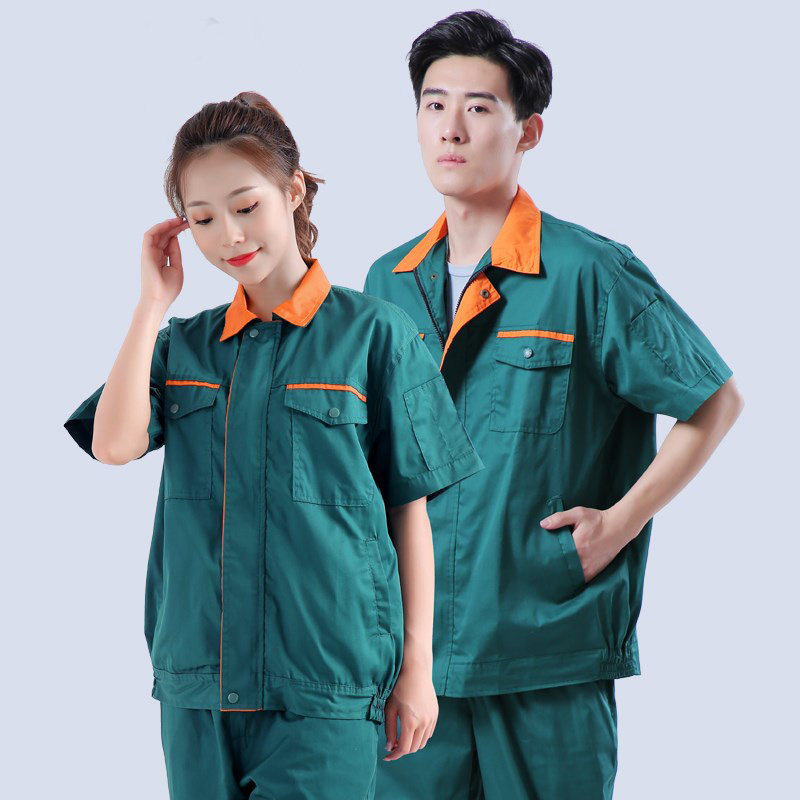 工作服套装男劳保服园林绿化春秋夏F工装物业保洁养护工服绿色定