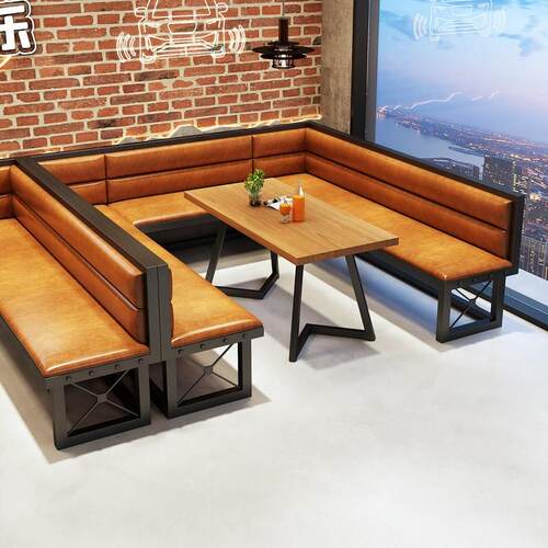 工业风酒馆咖啡j厅酒吧沙发桌椅烧烤店火锅西餐厅清吧餐吧卡座沙