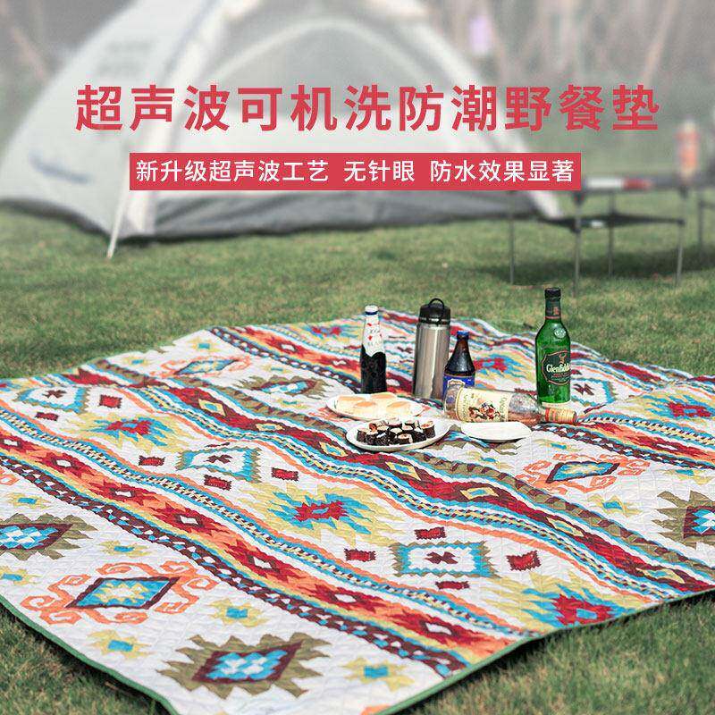 火枫黑鹿野餐垫加厚铝绒膜水大防潮防垫摇粒面爬行超垫折叠tlcEMm