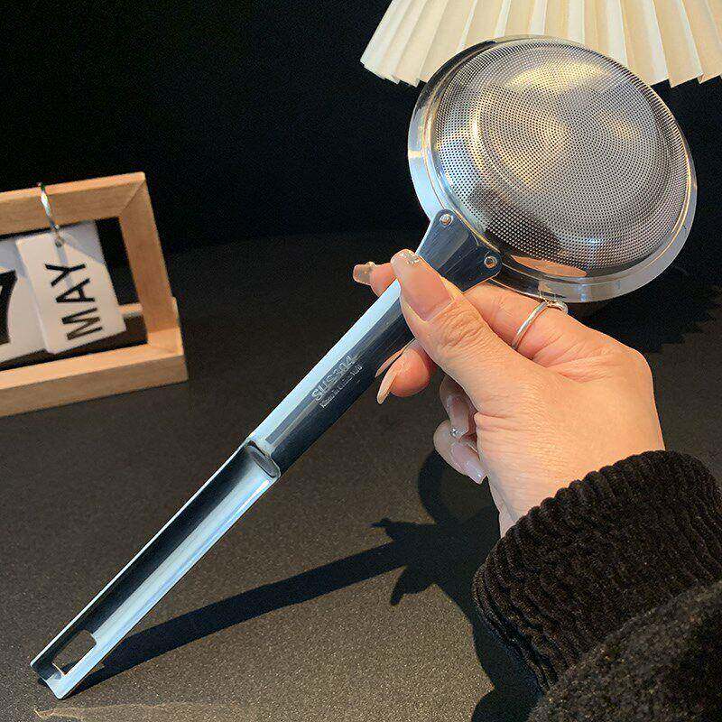 不锈9cWlg4mA漏钢长豆柄勺炸过滤勺油捞面米线隔油捞浆