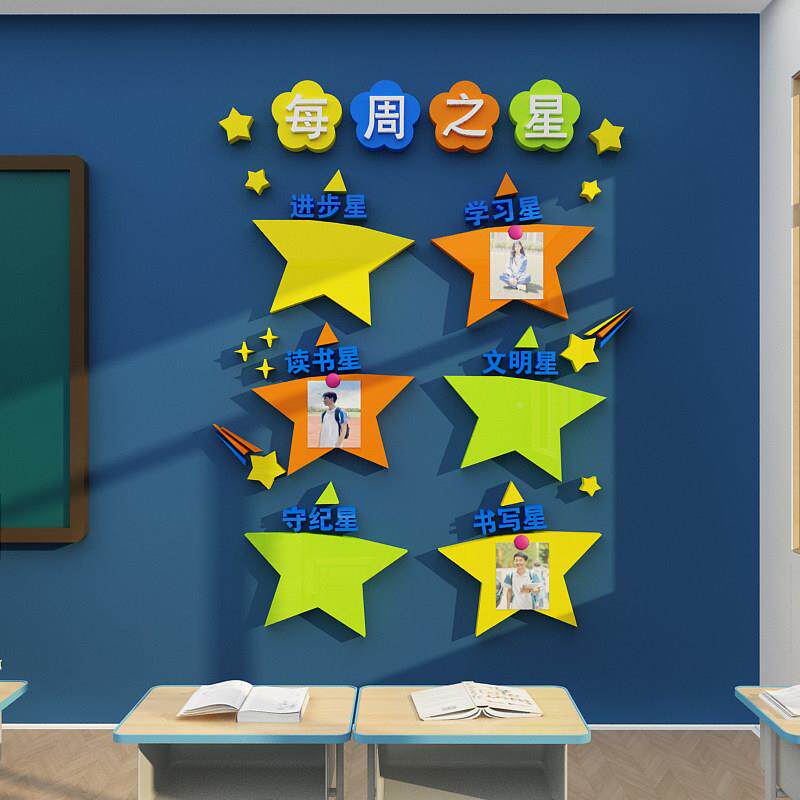 班级周布置教室装饰品每化之星中小学辅培训TG8qao3I班激励志导文