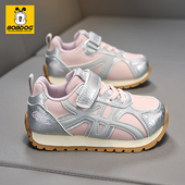 女童运动鞋 2026新款 秋冬皮面防水秋鞋 巴布豆童鞋 儿童休闲阿甘鞋 潮