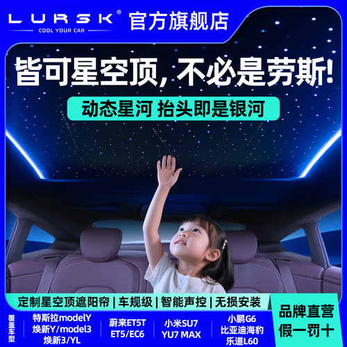 LURSK星空顶遮阳帘特斯拉model3/y小米SU7/YU7蔚来ET5T防晒隔热丫
