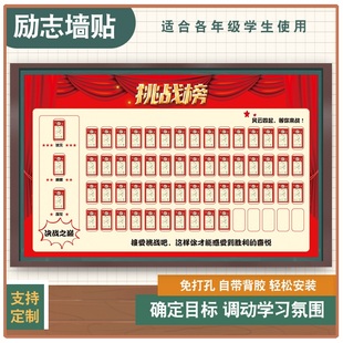学校班级挑战书励志墙贴学生学科成绩目标贴纸军令状新学期光荣榜