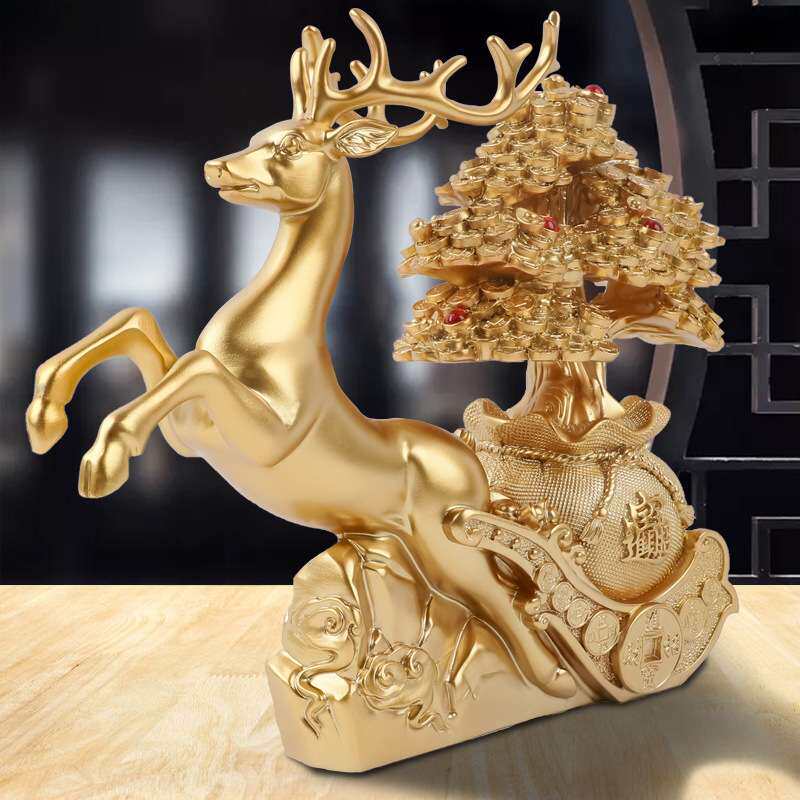 现代简约鹿摆件办公室客厅电视柜酒柜摆件家居装饰品树脂工艺品