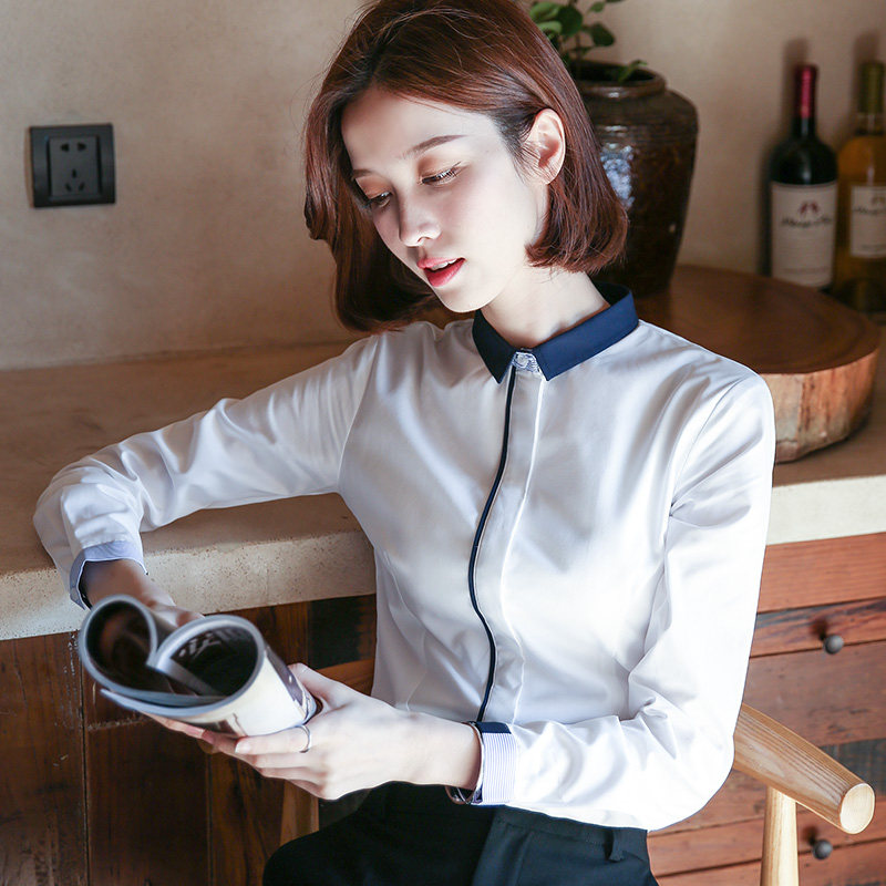 白衬衫女长袖新款2026春季职业工装H设计感工作服女士高级白色衬