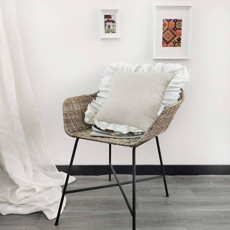 靠垫套子不含芯 沙发靠垫套床头套罩软包靠垫40x40cm宫廷亚麻抱枕