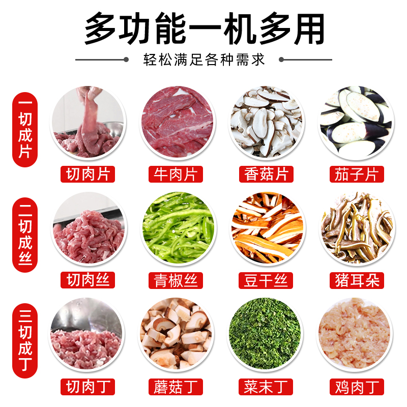切肉机商用全自动多功能切片机台式家用电动不锈钢切菜丝肉丁机