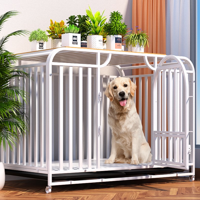 狗笼子中型犬大型犬全方管宠物笼带厕所室内家用边牧柯基金毛狗窝