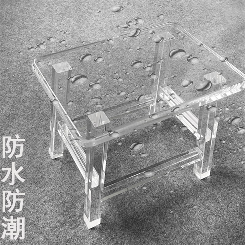 亚克力小凳子时尚凳透明水晶质感凳客厅沙发茶几凳加厚浴室洗澡凳