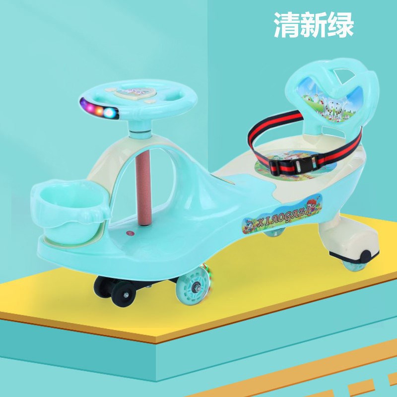 儿童扭扭车静音轮带音乐防侧翻宝宝可坐1-3-9岁摇摆车溜溜滑新款