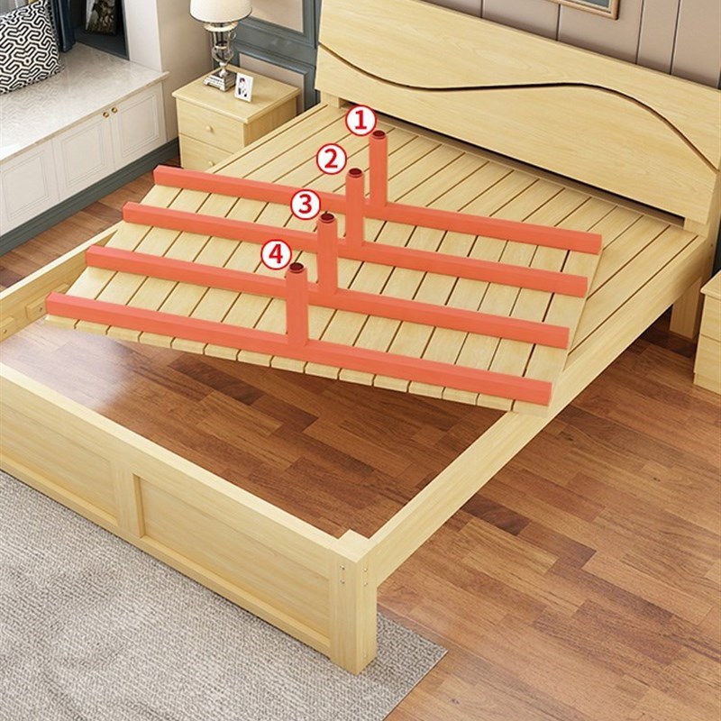 大床一米八1.35x1.8*1.5x1.9m2.0米长的床实木简约现代宽