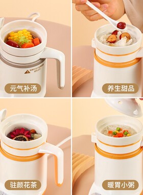 多功能养生电炖杯陶瓷内胆智能电煮锅迷你煮粥加热电水杯办公室小