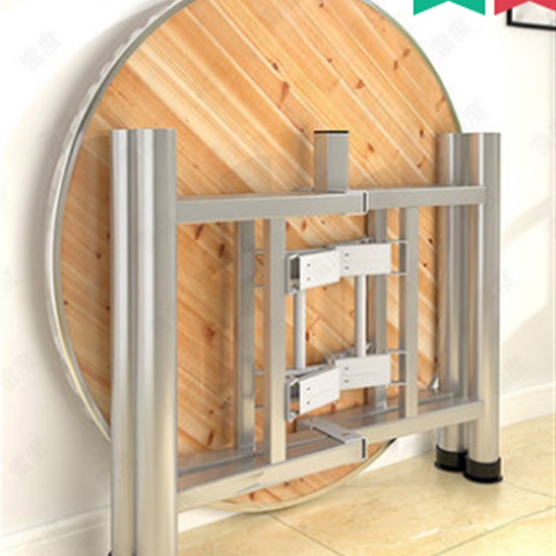 新款大圆桌面板酒店10人家用餐桌简约桌子饭店带折叠腿圆形板面实