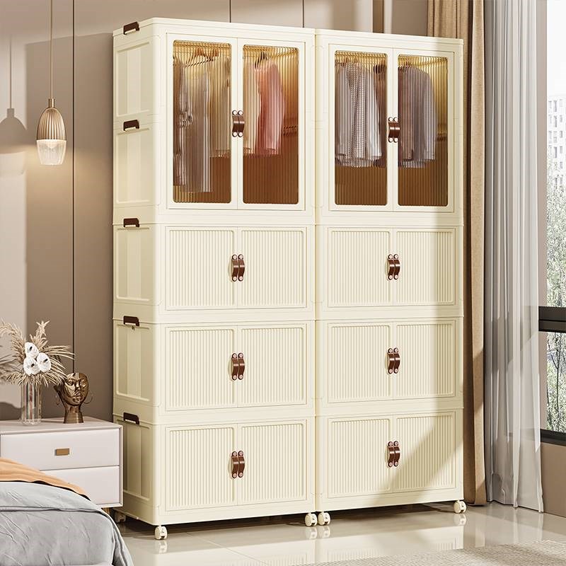 宝宝衣柜折叠收纳柜子免安装儿童小衣橱婴儿家用储物箱塑料置物架