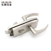 甄选公室隔断锁缺口平口不锈钢玻璃门锁 商铺双门隔断锁玻璃执手