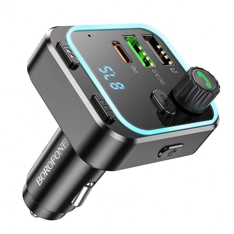甄选Borofone BC53 PD20W+QC3.0车载蓝牙FM发射器 手机汽车蓝牙连