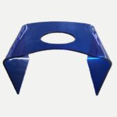 甄选亚克力展台蓝色打孔有机玻璃展示台热弯展览架u型展架立式 展