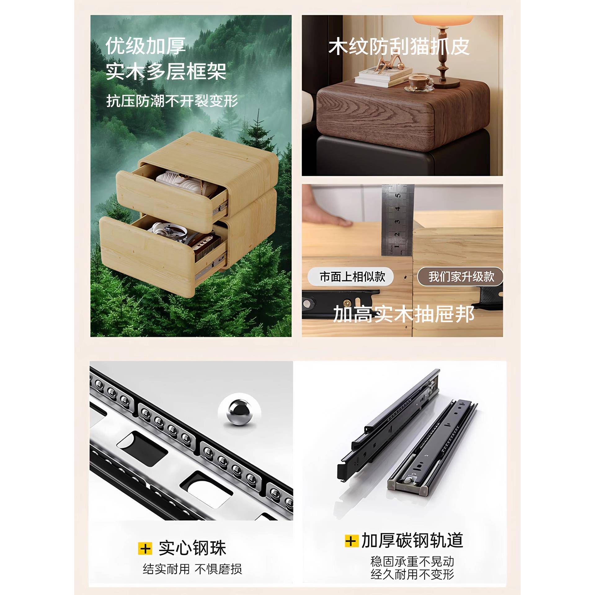 zy-9030-创意型古风床头柜卧室新款带锁简约现家用代床边中柜小床